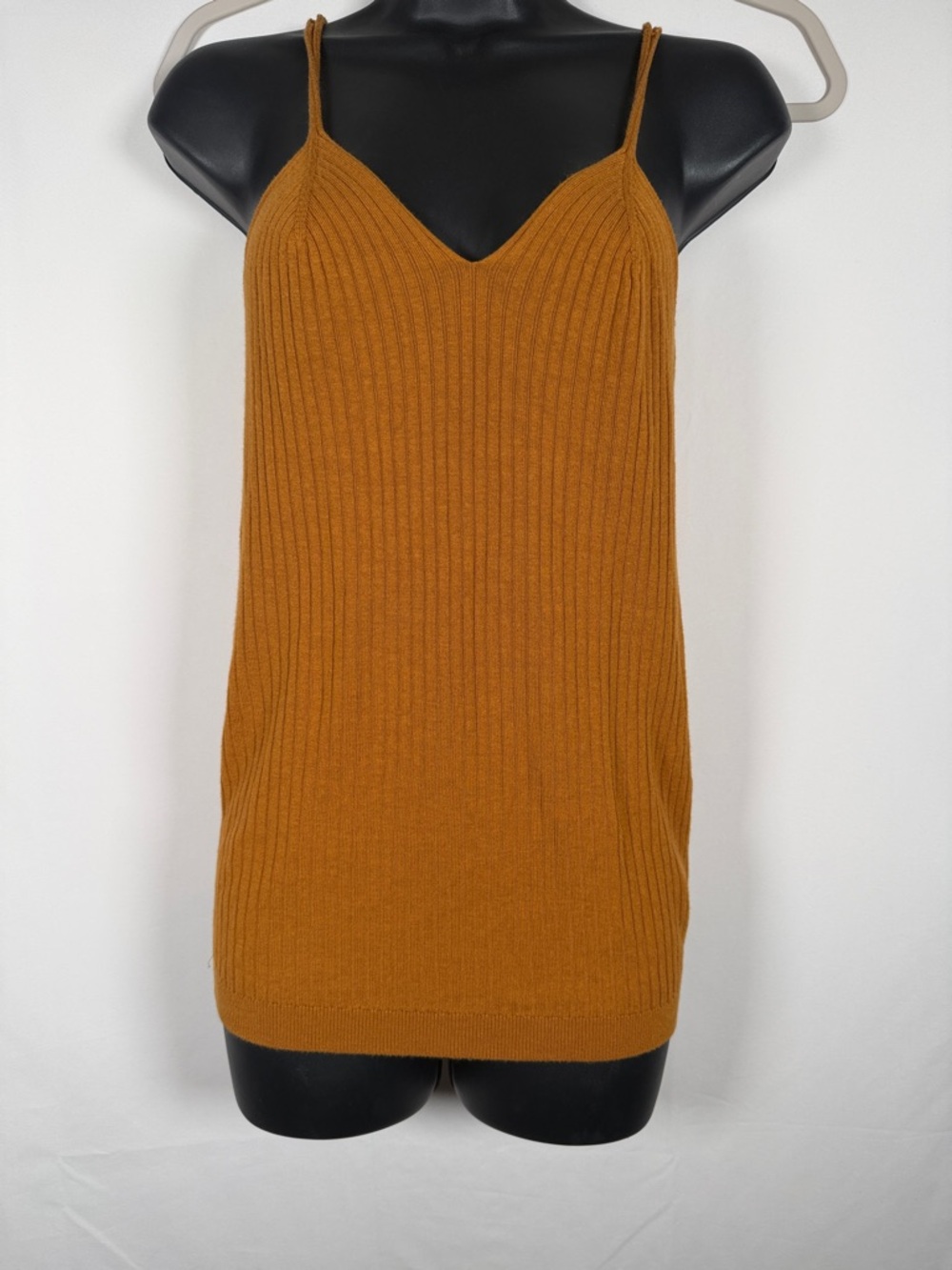 Meadow Rue by Anthropology V-Neck Knit Sweater Tank - Mustard Brown
